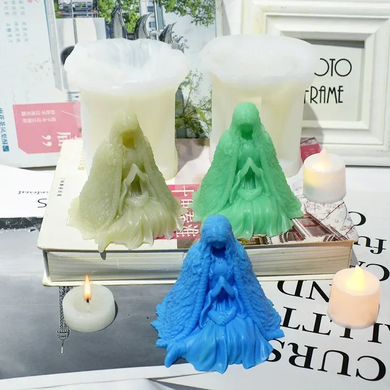 Soap Making Gel - ชุดแม่พิมพ์เทียนซิลิโคนแม่มดฮาโลวีน แลนนี่ สำหรับงานฝีมือ 3D ทำมือ เรซิน