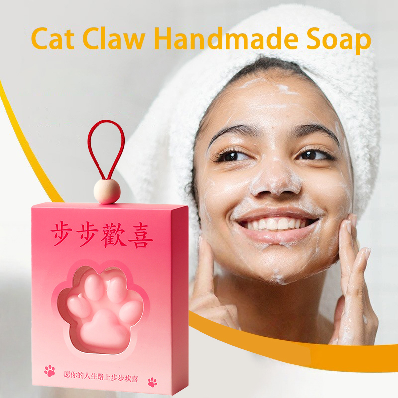 Castor Oil Soap - สบู่ทำมือรูปอุ้งเท้าแมว สูตรน้ำนมแพะ บำรุงผิวชุ่มชื้นด้วยเชียบัตเตอร์ธรรมชาติ ช่วยให้ผิวกระจ่างใส ลดความมัน ควบคุมความมัน