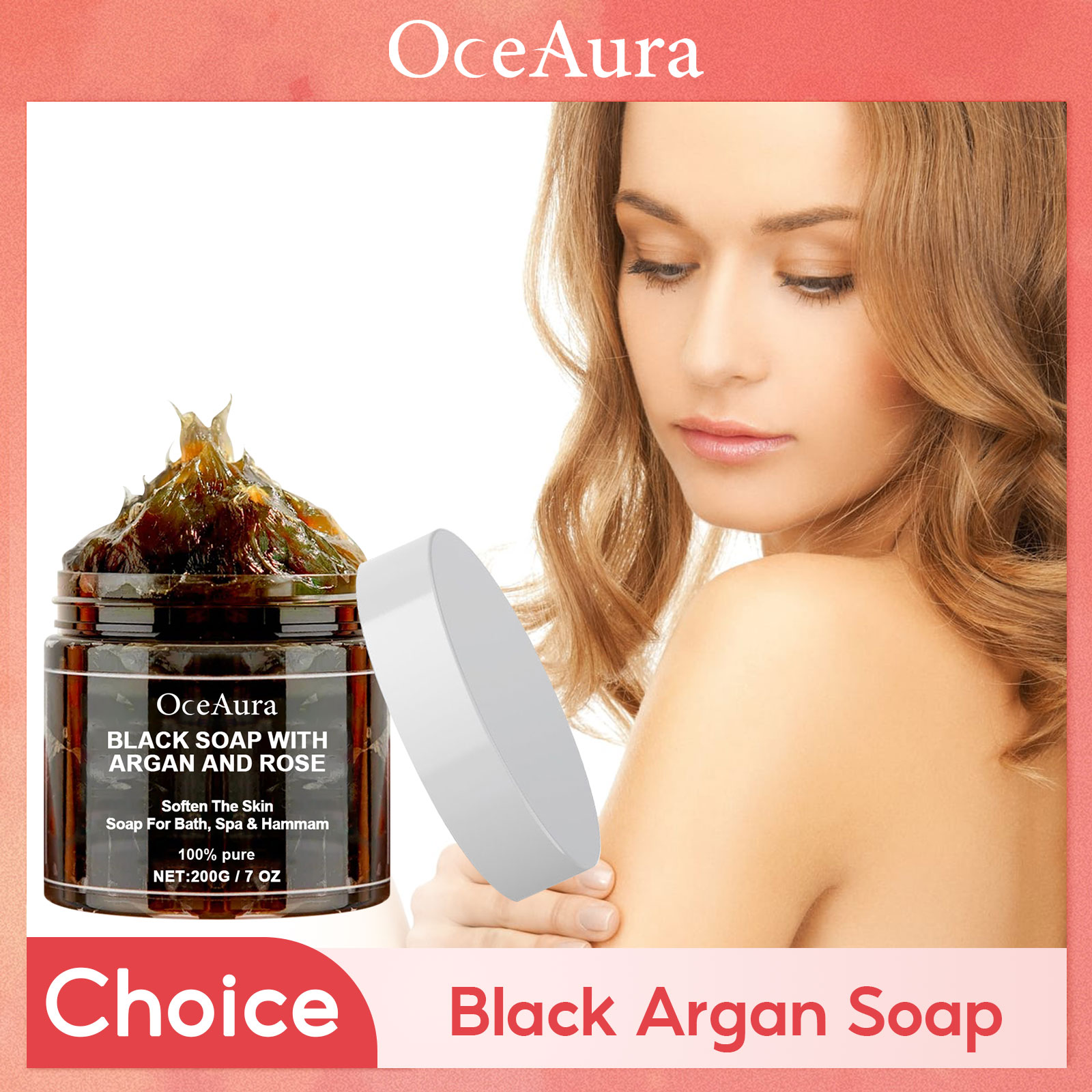Castor Oil Soap - สบู่ทําความสะอาดสีดํา Deep Exfoliating Moisturizing ผิวนุ่มความมืด Remover
