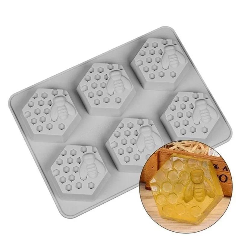Soap Making Gel - แม่พิมพ์ซิลิโคนรูปผึ้ง DIY สำหรับทำสบู่ทำมือ แม่พิมพ์รังผึ้งสำหรับตกแต่งเค้ก แม่พิมพ์สำหรับงานเรซิ่น เทียน