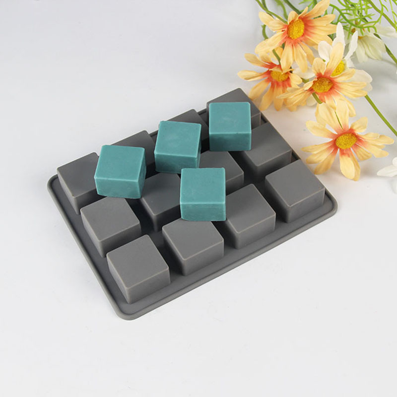 Soap Making Gel - 1 PCS ซิลิโคนสบู่แม่พิมพ์12ฟันผุสแควร์สบู่ Mold DIY ทำด้วยมือซิลิโคนแม่พิมพ์แม่พิมพ์สำหรับทำสบู่