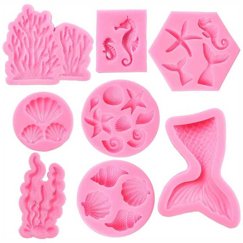 Soap Making Gel - แม่พิมพ์ซิลิโคนรูปนางฟ้า One Set8Seal เหมาะมากสำหรับทำช็อกโกแลตธีมมหาสมุทร ดินโพลิเมอร์ ลูกอม