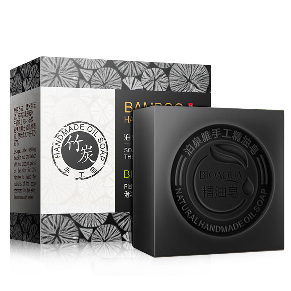 Castor Oil Soap - ถ่านไม้ไผ่ทำด้วยมือสบู่แอฟริกาไนจีเรีย Skin Cleansing Bleaching ลบความมืด Oil-Control