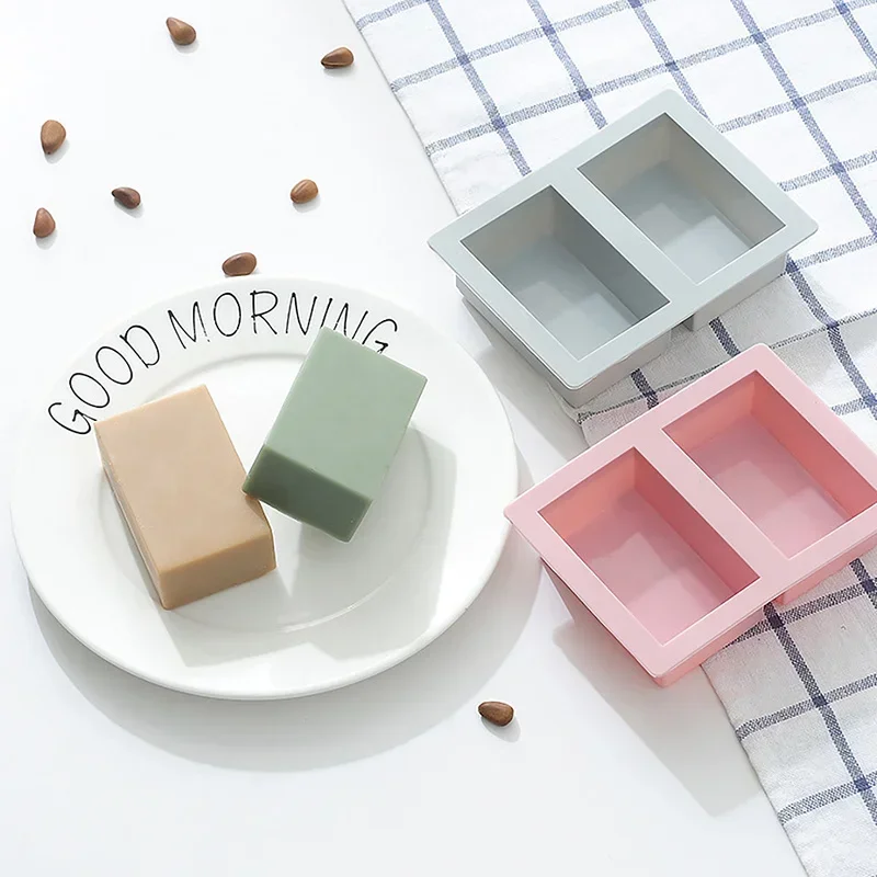 Soap Making Gel - อุปกรณ์ทำสบู่ DIY แบบทำมือเรียบง่าย แม่พิมพ์ซิลิโคนรูปทรงสี่เหลี่ยมสำหรับทำสบู่และเค้ก