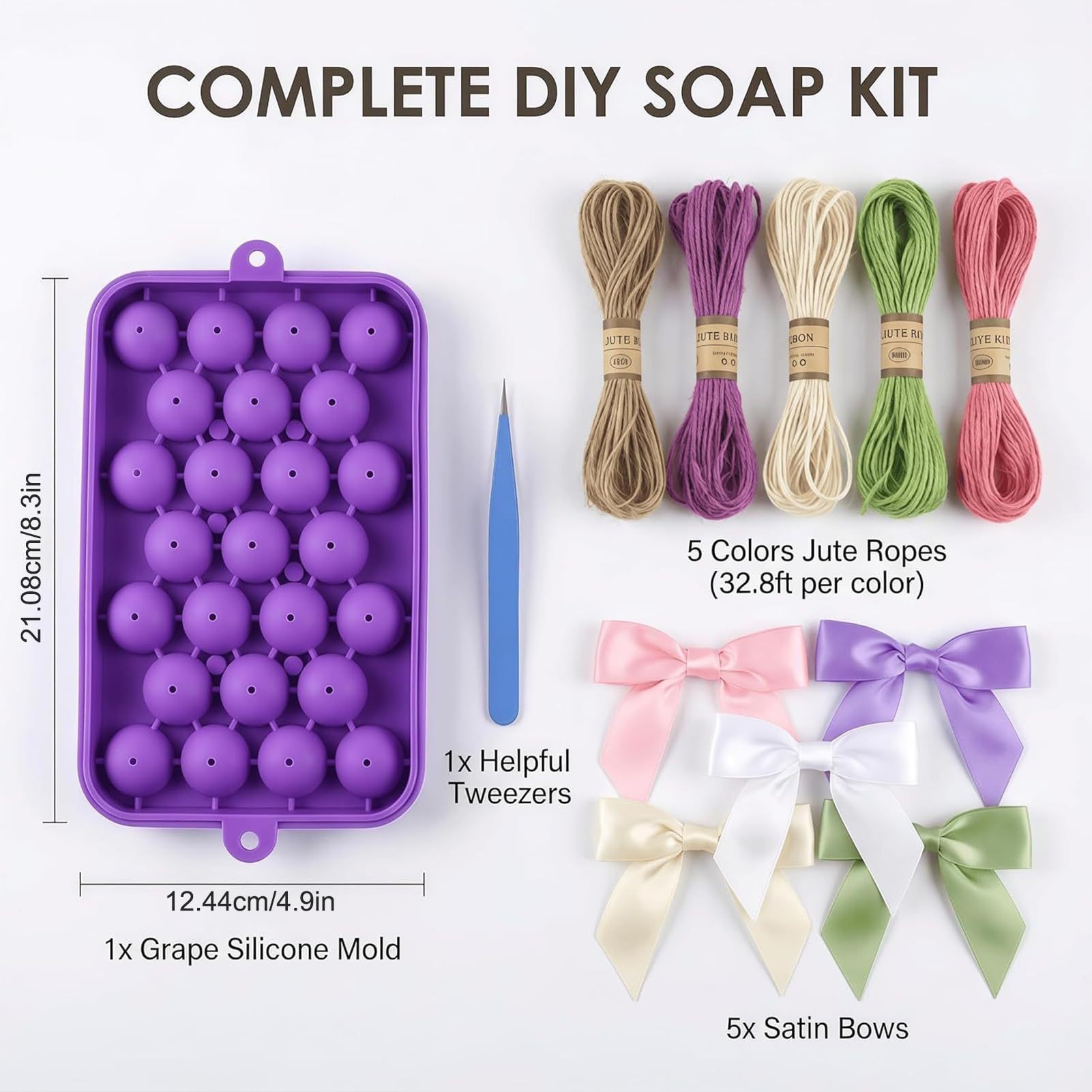 Soap Making Hobby - แม่พิมพ์สบู่รูปองุ่นสร้างสรรค์ อุปกรณ์งานฝีมือ DIY แม่พิมพ์เรซิ่น 3 มิติ
