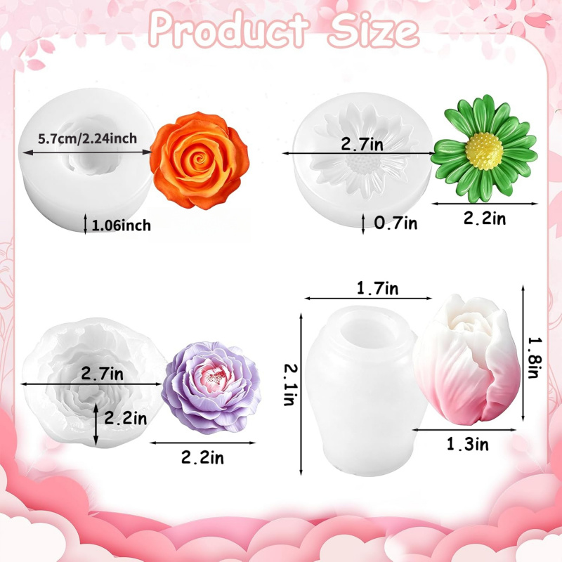 แม่พิมพ์เทียนซิลิโคนลายดอกไม้  - Soap Making Gel บทวิจารณ์และราคา