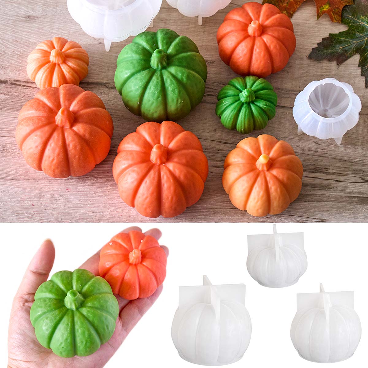 ฮาโลวีนเทียนฟักทองแม่พิมพ์ซิลิ - Soap Making Gifts บทวิจารณ์และราคา